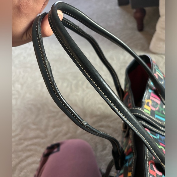 Dooney & Bourke leather colorful monogram Vintage 1975 Cindy tote bag - Picture 5 of 10